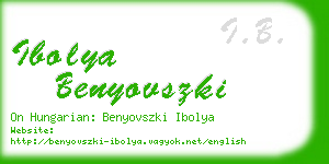 ibolya benyovszki business card